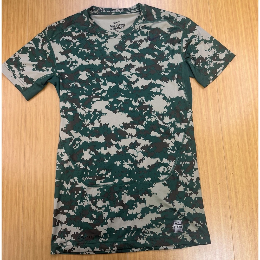 Nike Pro Combat Dri-FIT Compression Shirt Digital Camo Green Mens XL